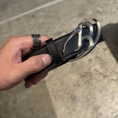 PAPR原创立体合金LOGO小众设计感腰带烫银印花百搭皮带