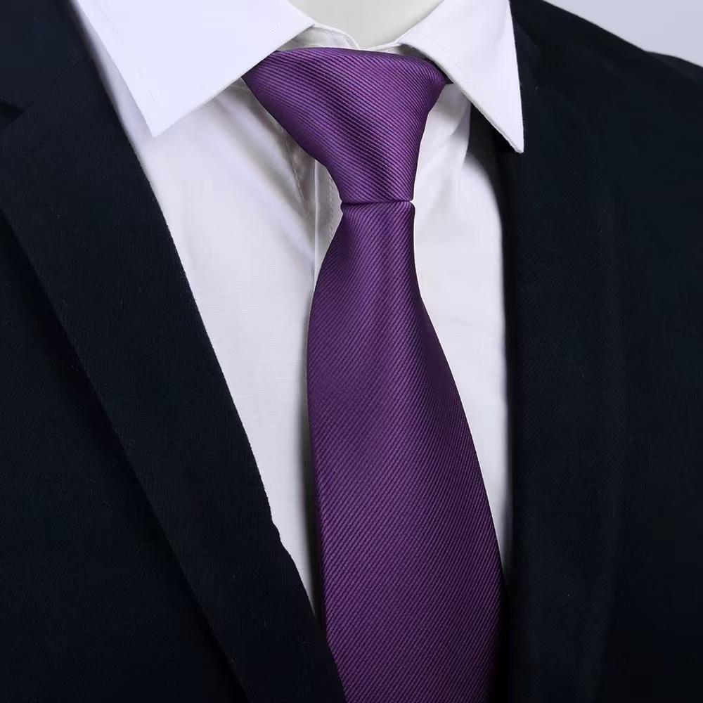 Papr紫色男士领带手打140长度正装商务免打高端礼盒职业西装衬衫