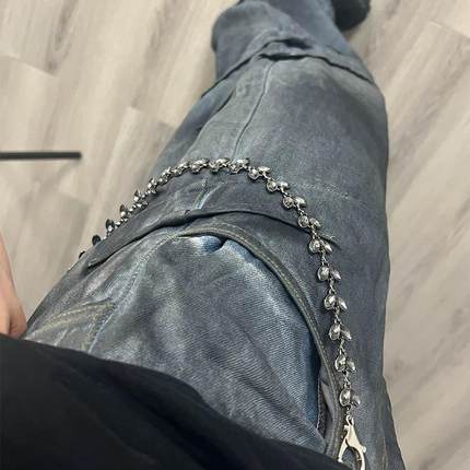 JCAESAR BLACK CIRRUS TRPUSERSCHAIN 黑藤蔓宝石裤链