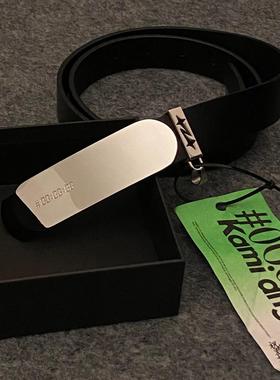 Kami anger X sidereal 联名镜面钢扣牛皮腰带时尚中性针扣皮带男