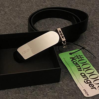 Kami anger X sidereal 联名镜面钢扣牛皮腰带时尚中性针扣皮带男