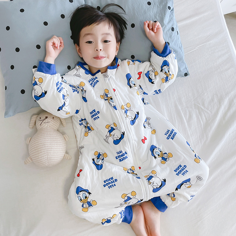 儿童保暖连体加厚防着凉夹棉睡袋