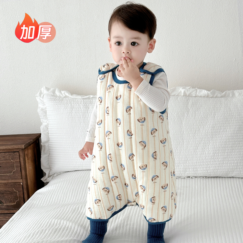 冬季宝宝背心睡袋加厚夹棉防踢被