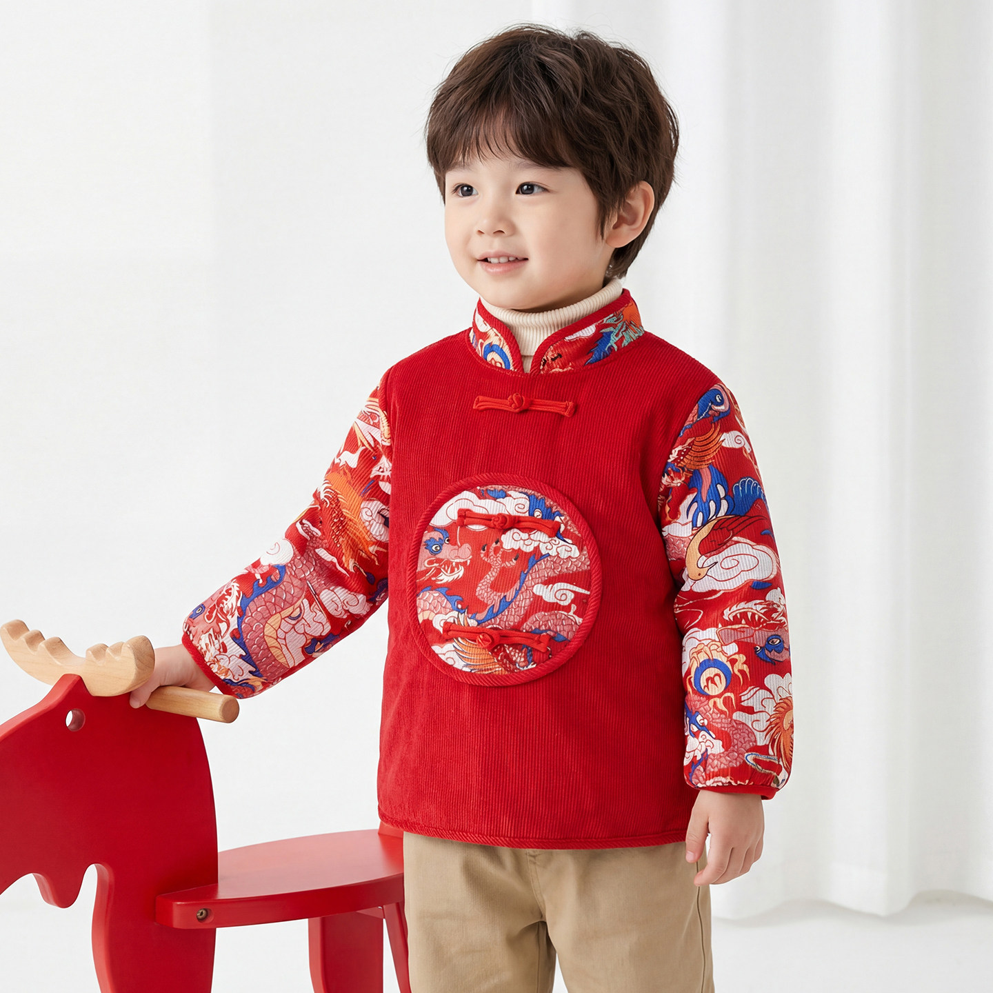 宝宝罩衣唐装中国风防水防脏护衣男童红色反穿衣拜年灯芯绒围兜女,童装/婴儿装/亲子装,反穿衣/罩衣,淘宝优惠券,粉丝福利购,淘宝优惠卷