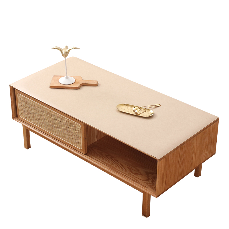 黄色实木茶几桌布柠檬黄咖色棕色中式餐桌布耐高温桌垫隔热垫防水