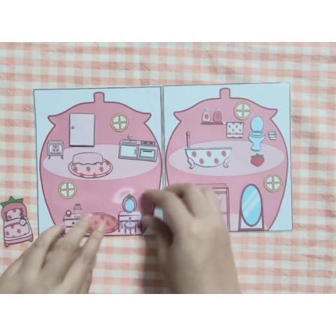 CUTE CUTE STRAWBERRY COTTAGE WONDERFUL DRESS UP DOLL DIY HANDMADE DECOMPRESSION QUIET BOOK GIRL TOY BOOK HANDMADE