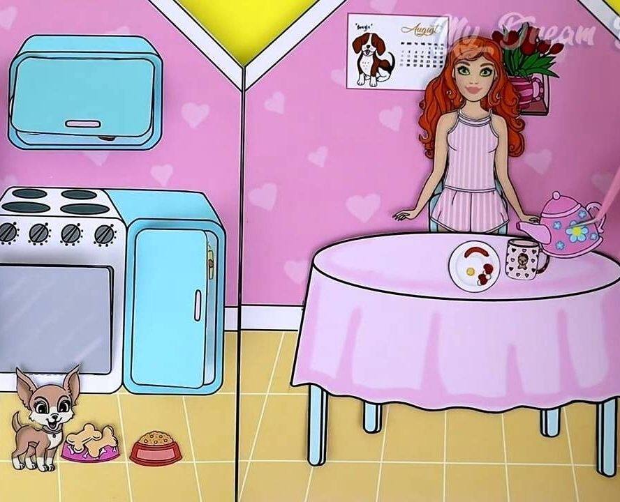 DARK PINK DRESS UP DOLL HOUSE | DIY HANDMADE DECOMPRESSION PUZZLE QUIET BOOK PARENT-CHILD INTERACTIVE GIRL TOY BOOK