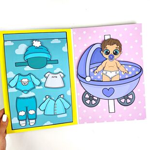 纸娃娃Diy手工照顾宝宝宝贝护理场景模拟扮演小孩益智玩具安静书