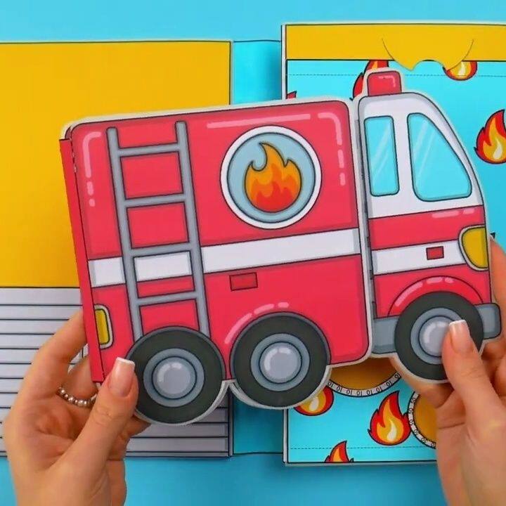 FIRE THEME DOLL HOUSE HANDMADE DIY MATERIAL FUN TOY GAME ROLE-PLAYING BOARD GAME QUIET BOOK
