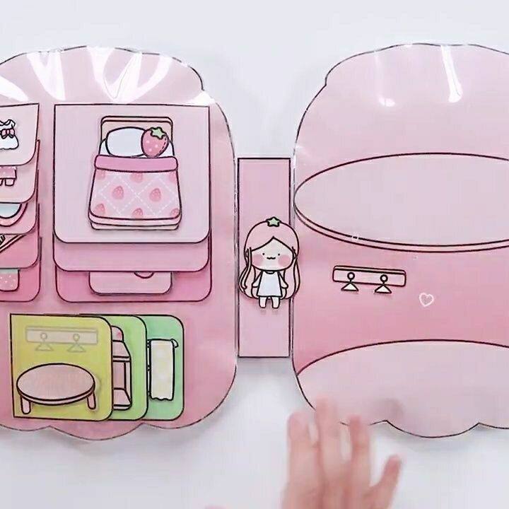STRAWBERRY JUICE PINCH MUSIC HANDMADE DIY FUN DECOMPRESSION GIRL TOY QUIET BOOK 4 CUTE PINK FRUIT