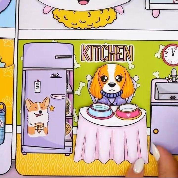 DIY HANDMADE MATERIAL PACKAGE | PUPPYS HOME | QUIET BOOK GAME BOOK MATERIAL TOY GIRL NET RED PAPER DOLL