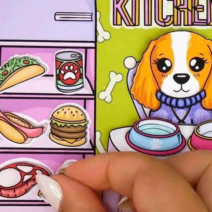 DIY HANDMADE MATERIAL PACKAGE | PUPPYS HOME | QUIET BOOK GAME BOOK MATERIAL TOY GIRL NET RED PAPER DOLL