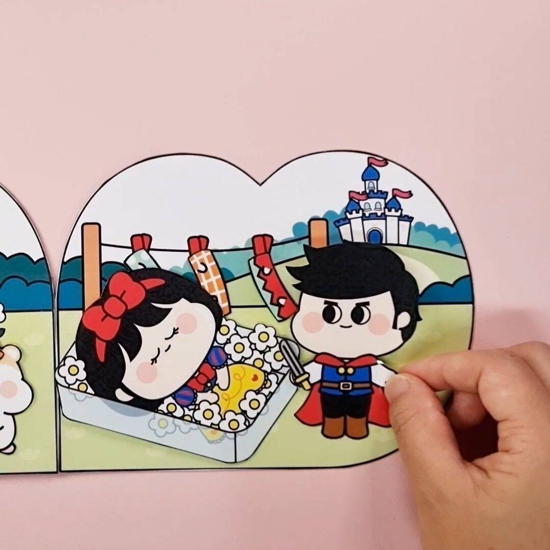 SNOW WHITE QUIET BOOK|MINI HOUSE FUN DECOMPRESSION HOMEMADE DIY HANDMADE PAPER TOY LITTLE RED BOOK SAME TOY