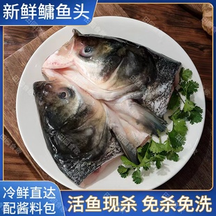 胖鱼头活鱼现杀鳙鱼花鲢鱼头剁椒鱼头冷冻半成品食材袋装送酱料包