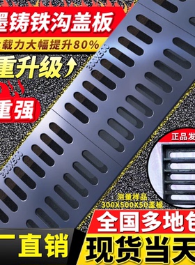 球墨铸铁下水道盖板排水沟沟盖板水沟地沟雨水篦子重型格栅铁井盖