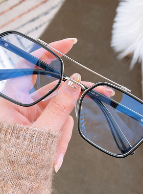 2021新款复古双梁镜框宽边可配近视护目镜防蓝光眼镜男女 K0039