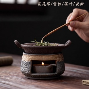 陶瓷熏香烤茶炉套组加热温茶炉茶叶提香炒茶器烘焙茶瓦片暖茶烤炉