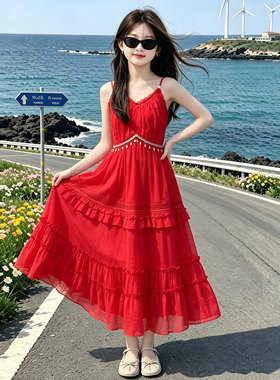 2026新款时尚潮流连衣裙春夏装中国风母女连衣裙母子装海边沙滩裙