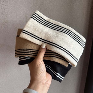 韩国ins条纹新款发带女秋冬时尚宽边头带保暖防寒护额头运动头带