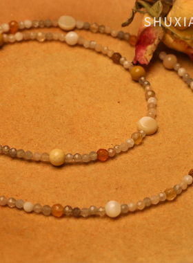 SHUXIAO原创设计【稚晓】天然石项链私人订制女生生日礼物ins小众