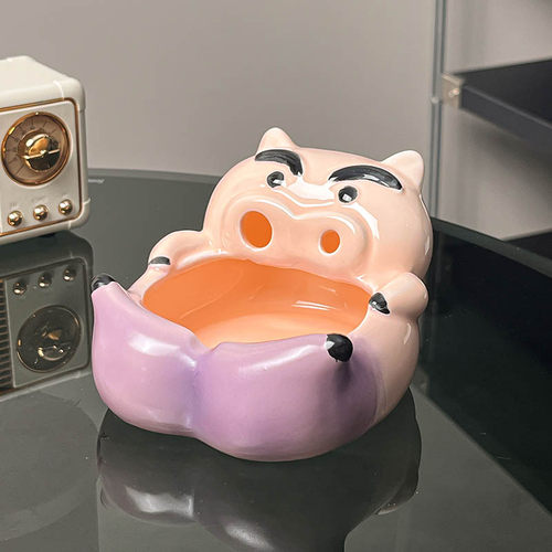 可爱网红陶瓷小猪烟灰缸