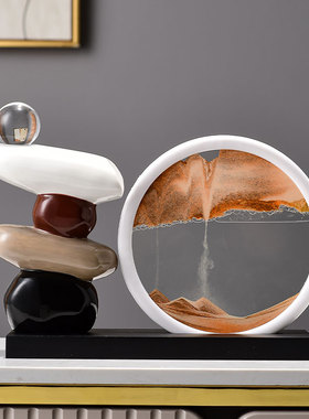 创意时来运转玄关酒柜流沙画摆件