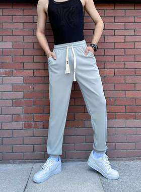 青叔推荐2066冰丝空调裤休闲裤高弹垂感穿着不沾身夏季直筒薄款