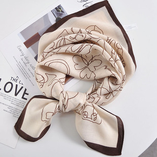 秋季 护颈百搭时尚 小围巾 百搭春秋韩版 棉麻小方巾丝巾女2024新款