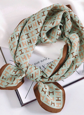 棉麻小方巾丝巾女2025新款小围巾薄款系脖高级感护颈百搭纱巾潮