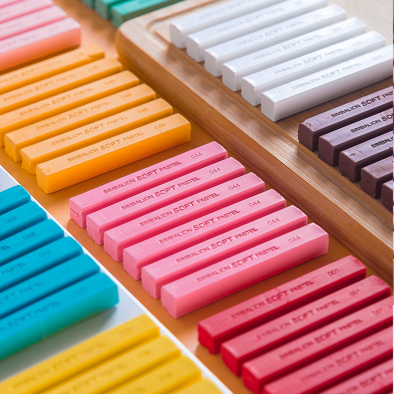 台湾雄狮色粉笔单色粉彩棒美术绘画上色彩妆色粉60色单支补充装