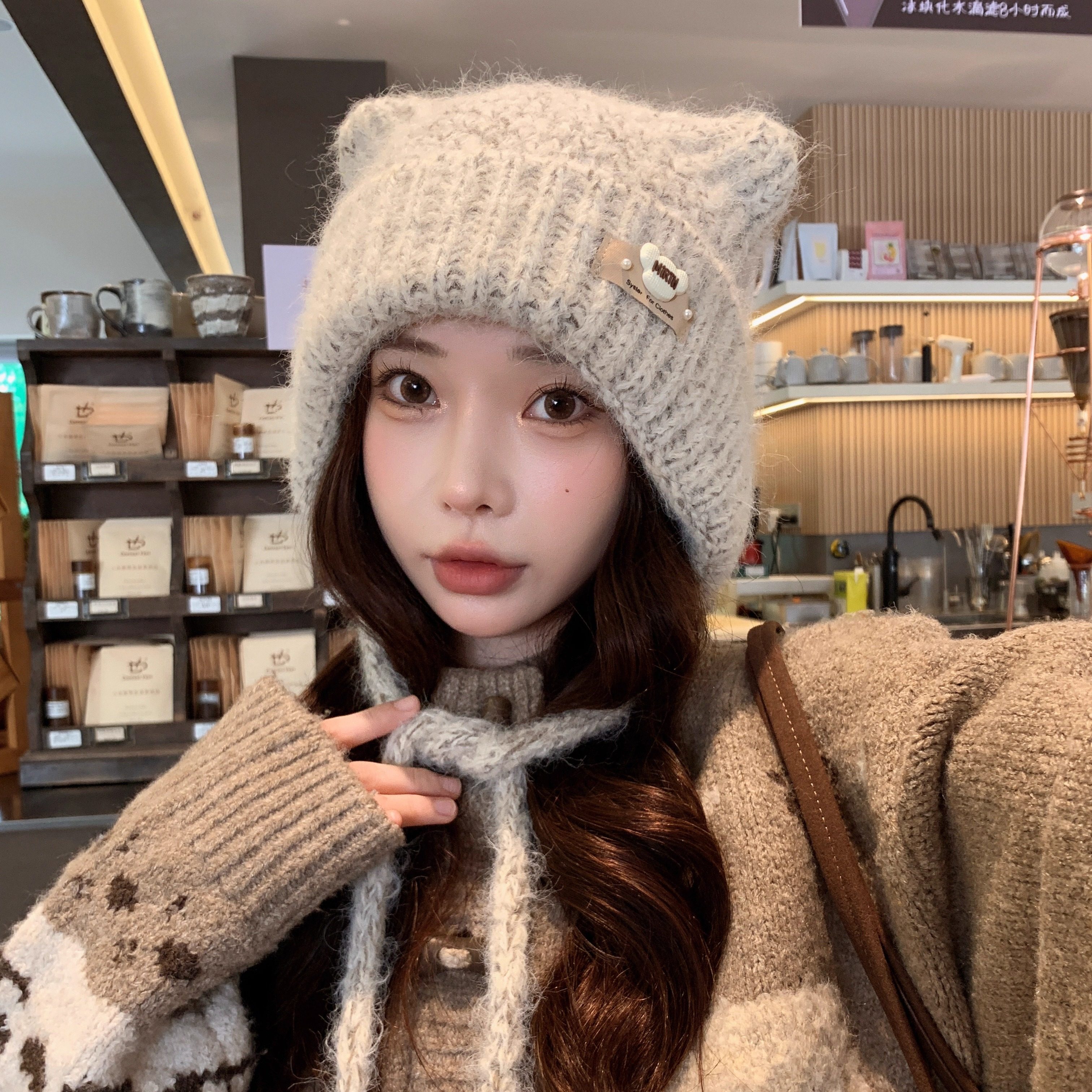 韩版可爱熊耳朵针织帽女冬加厚保暖时尚百搭包头毛线帽个性套头帽,服饰配件/皮带/帽子/围巾,帽子,淘宝优惠券,粉丝福利购,淘宝优惠卷