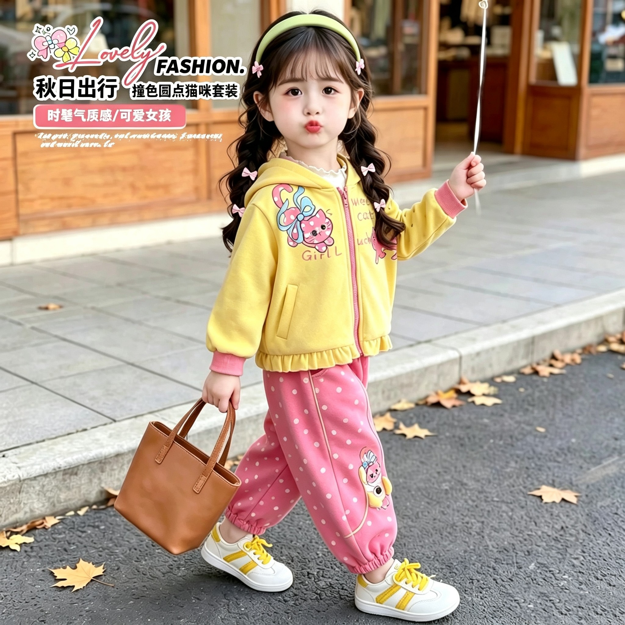 女童春装套装2026新款洋气儿童时髦运动服宝宝春秋款休闲两件套潮