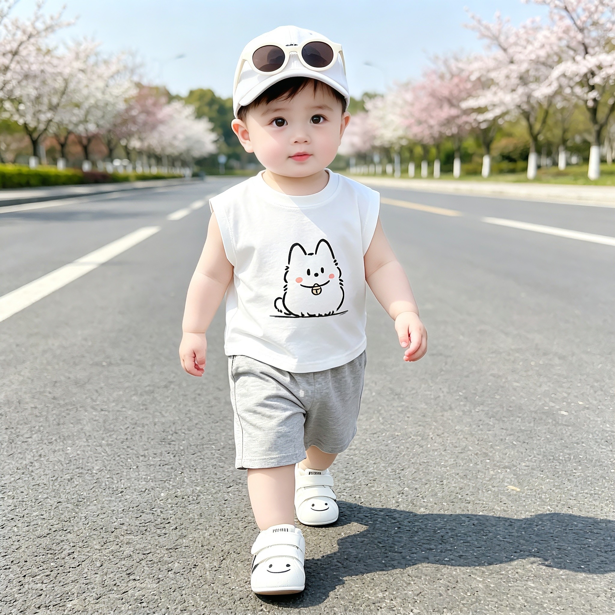 2026新款儿童卡通印花背心短裤两件套男童夏季套装宝宝夏装衣服潮