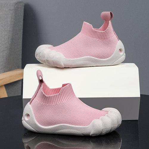 一脚蹬学步鞋飞织网面宝宝鞋