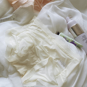 面膜感夏季薄款内裤女冰丝无痕透气抗菌中腰女士纯色透明性感三角