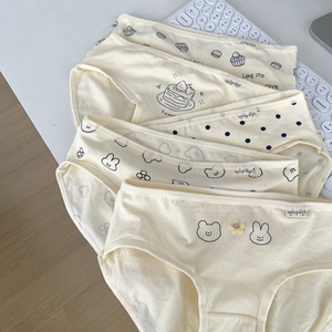 5条A类婴儿棉纯棉内裤女生透气可爱5A抗菌全棉裆2023新款奶黄三角