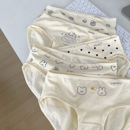 5条A类婴儿棉纯棉内裤女生透气可爱5A抗菌全棉裆三角裤秋冬新款