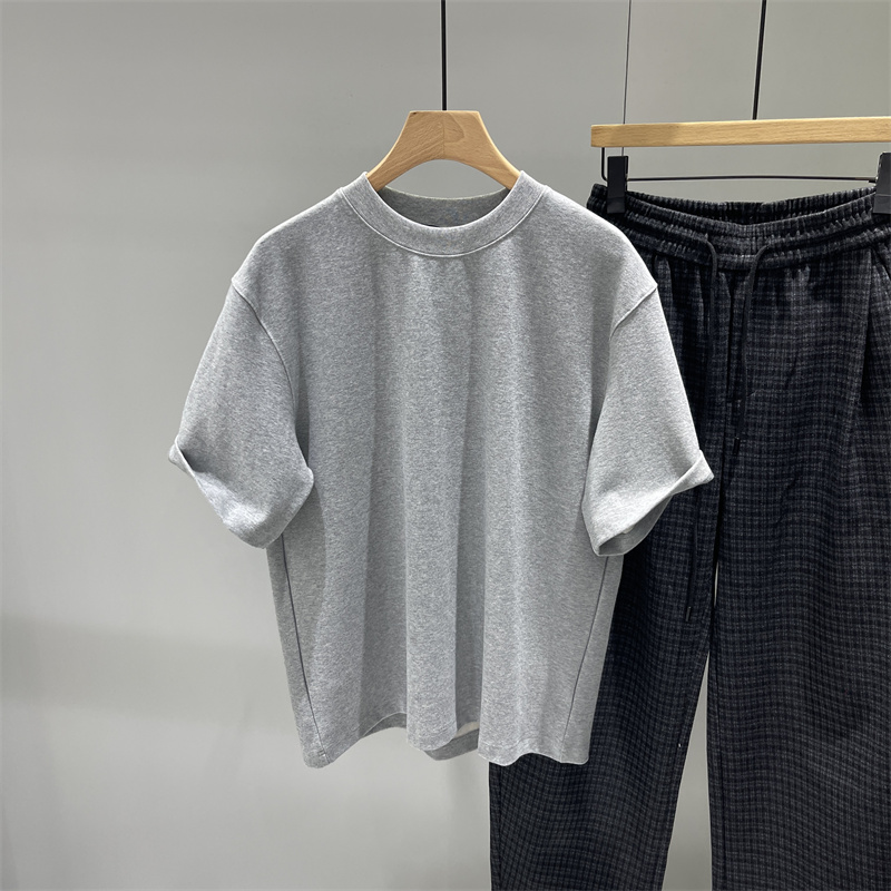 美式潮牌纯色光板短袖T恤