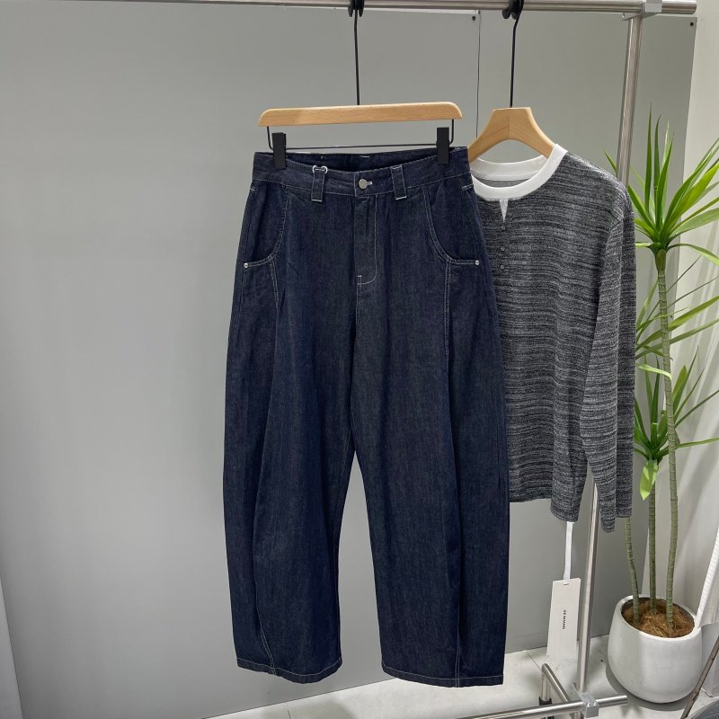 明线原色直筒牛仔裤男士春季新款宽松休闲美式弯刀裤男百搭阔腿裤,男装,牛仔裤,淘宝优惠券,粉丝福利购,淘宝优惠卷