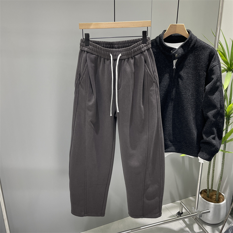 新款男士休闲裤直筒弯刀裤