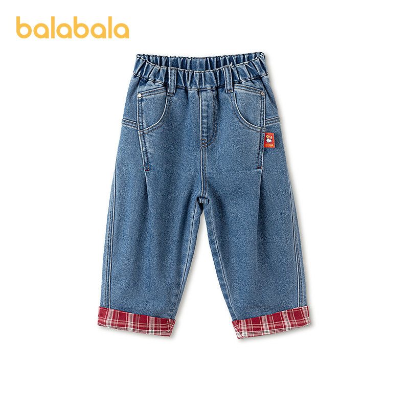 【balaOne】巴拉巴拉童装宝宝裤子男童牛仔裤女童长裤儿童27春装