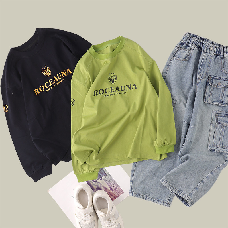 吴小越w1943男童春款长袖数码无感印花韩版棉t恤中大童儿童上衣,童装/婴儿装/亲子装,T恤,淘宝优惠券,粉丝福利购,淘宝优惠卷