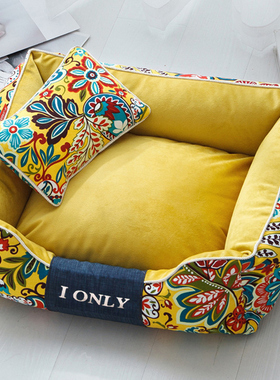 全棉网红狗窝冬季保暖可拆洗中小型犬泰迪四季通用冬天床宠物用品