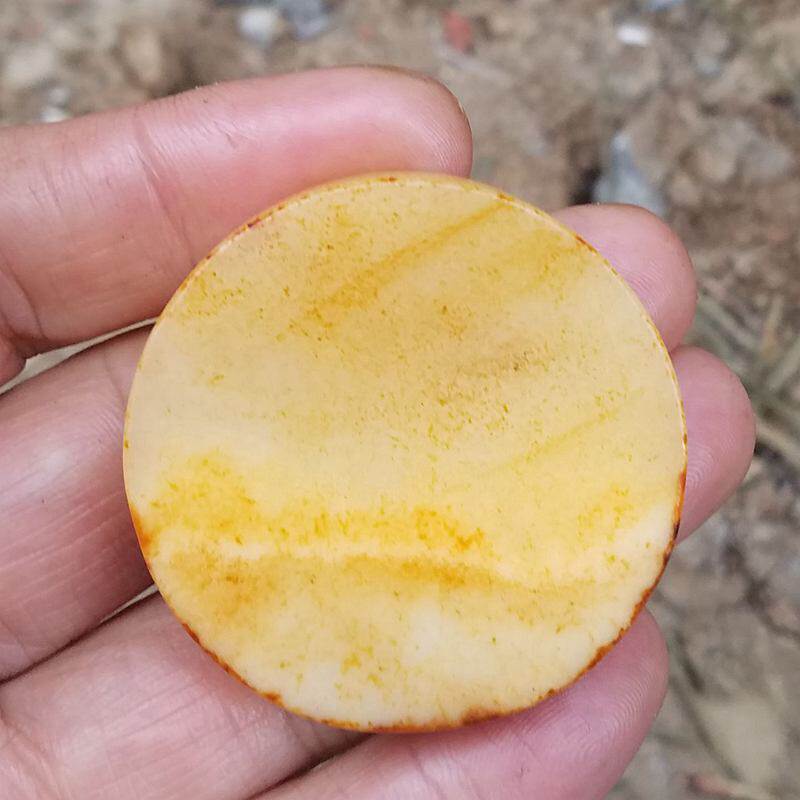 寻顾和田玉原石玉牌料可打孔送绳