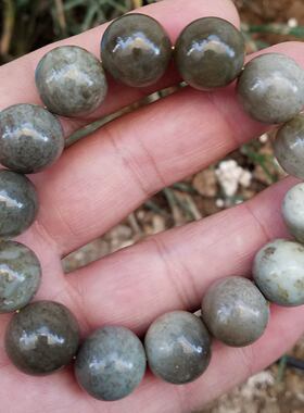 带水草A货新疆和田玉原石手链串