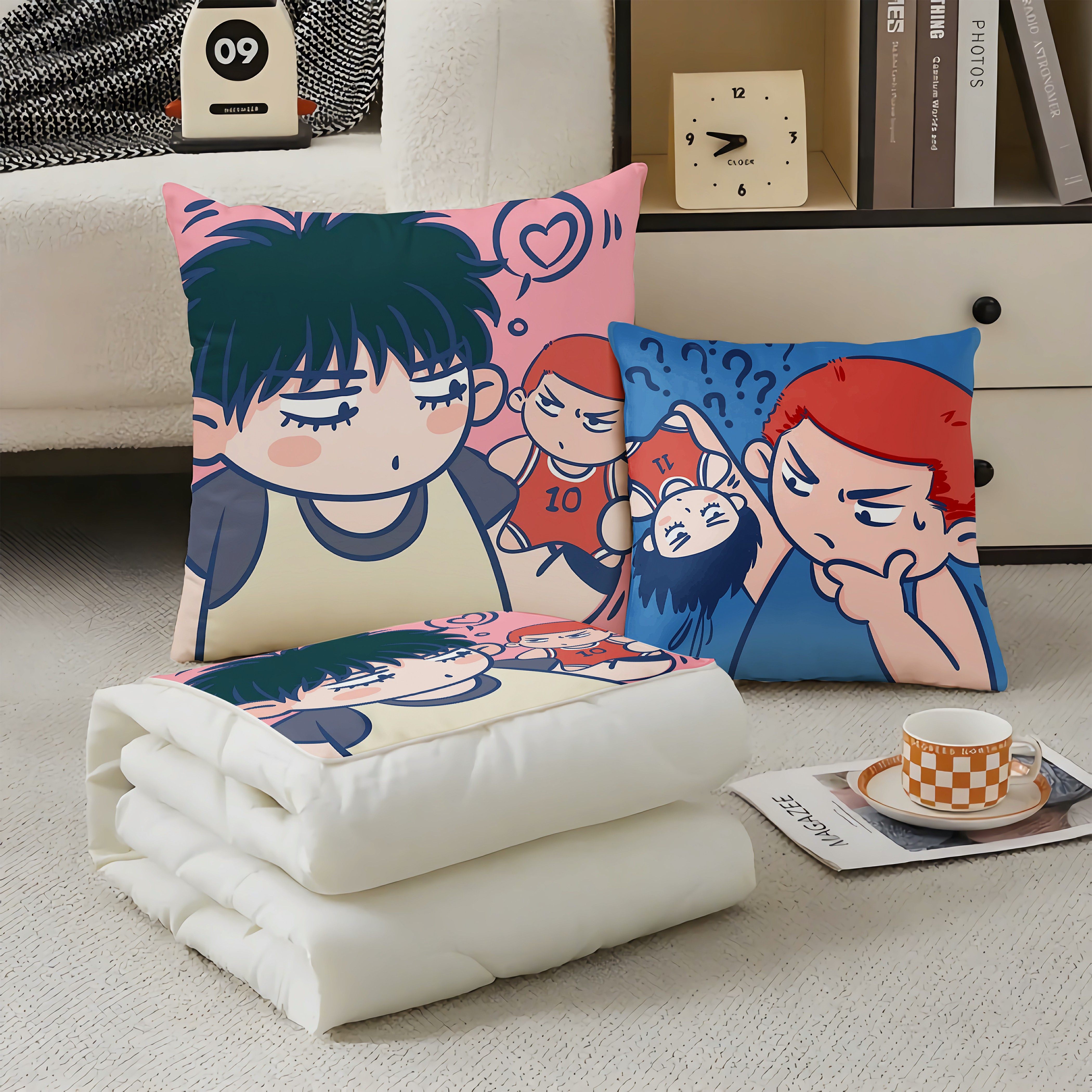 灌篮高手抽象抱枕超软两用多功能空调被办公抱枕被子二合一被子,居家布艺,抱枕被,淘宝优惠券,粉丝福利购,淘宝优惠卷