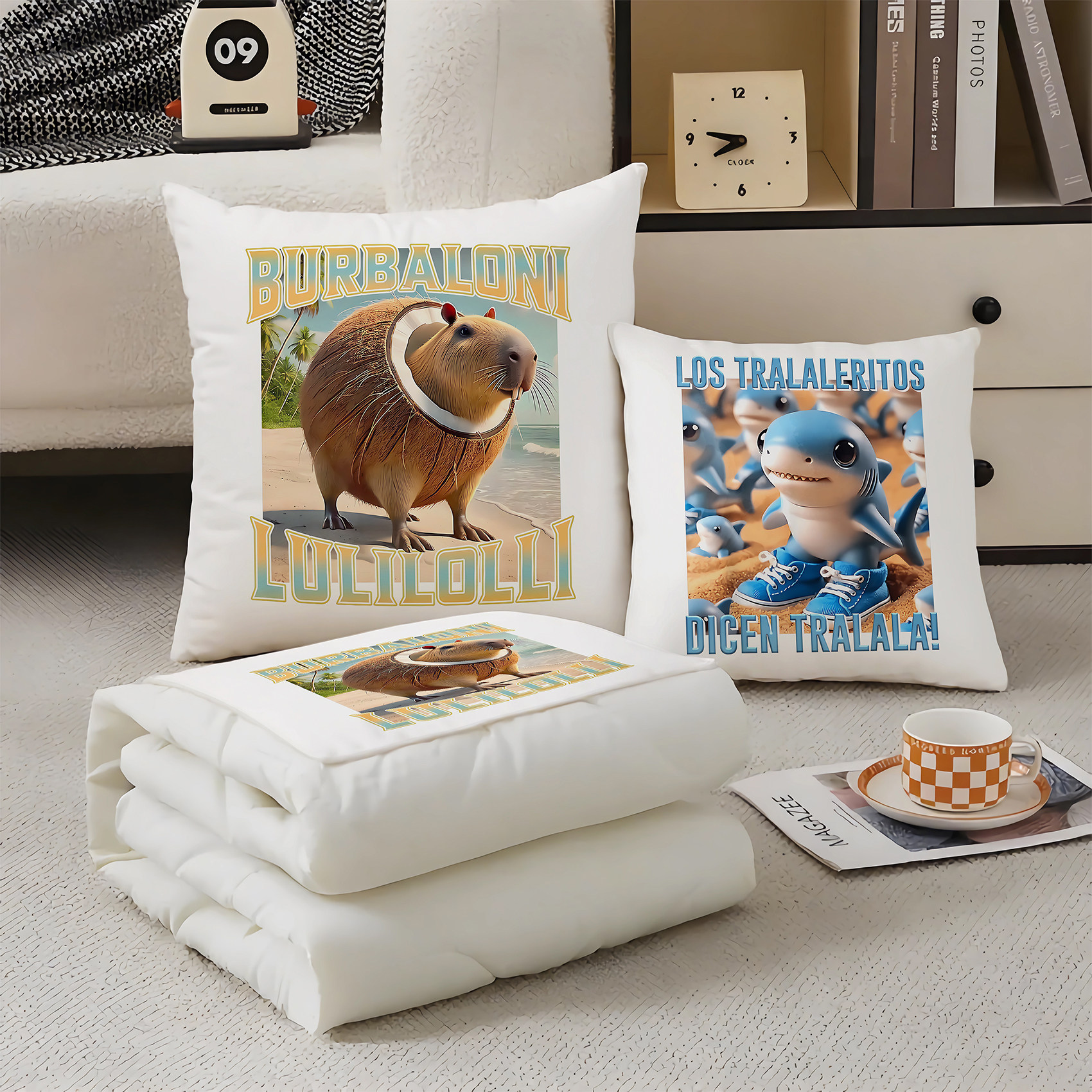 国外山海经抱枕超软两用多功能空调被办公抱枕被子二合一被子,居家布艺,抱枕被,淘宝优惠券,粉丝福利购,淘宝优惠卷