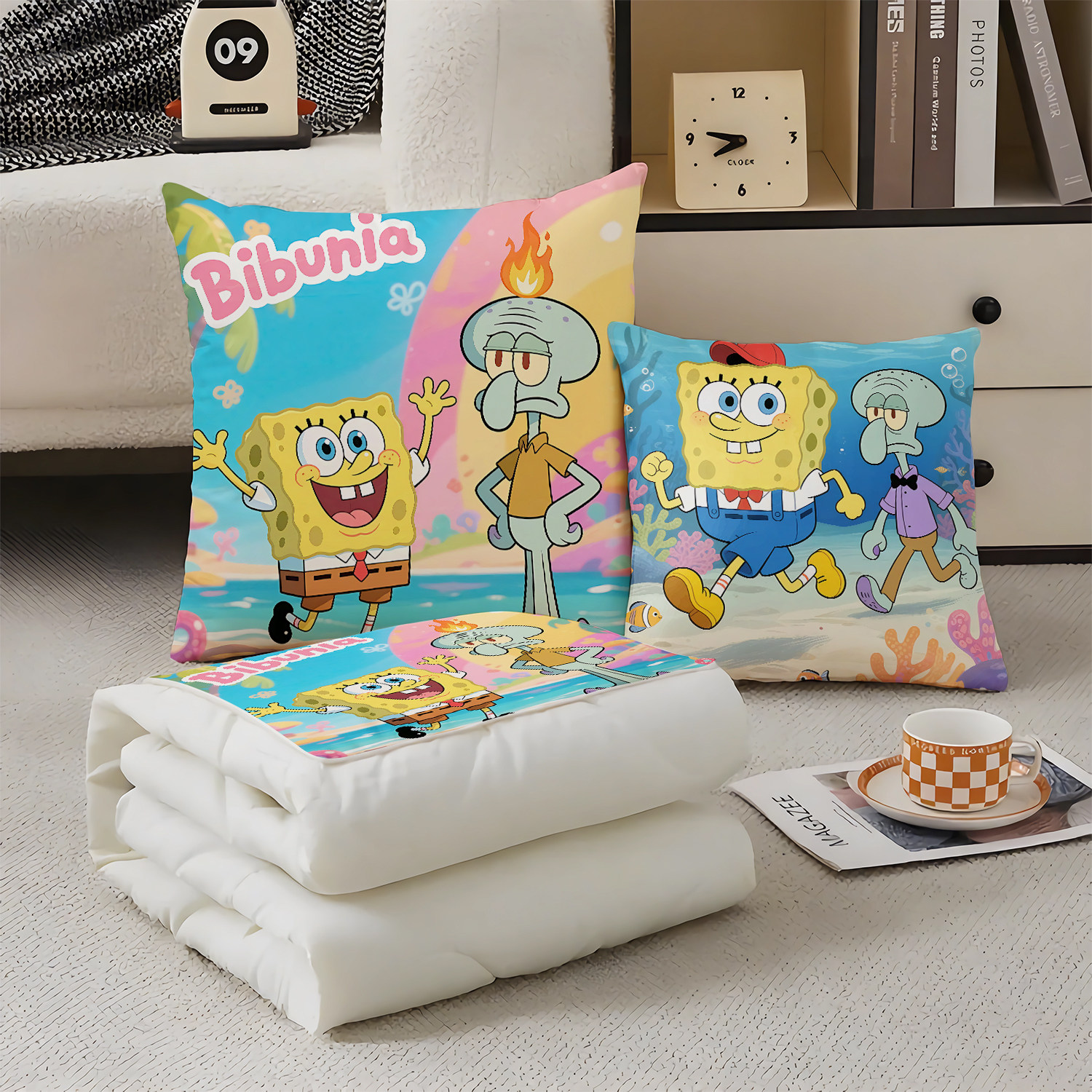 章鱼哥抱枕超软两用多功能空调被办公抱枕被子二合一被子卡通可爱,居家布艺,抱枕被,淘宝优惠券,粉丝福利购,淘宝优惠卷