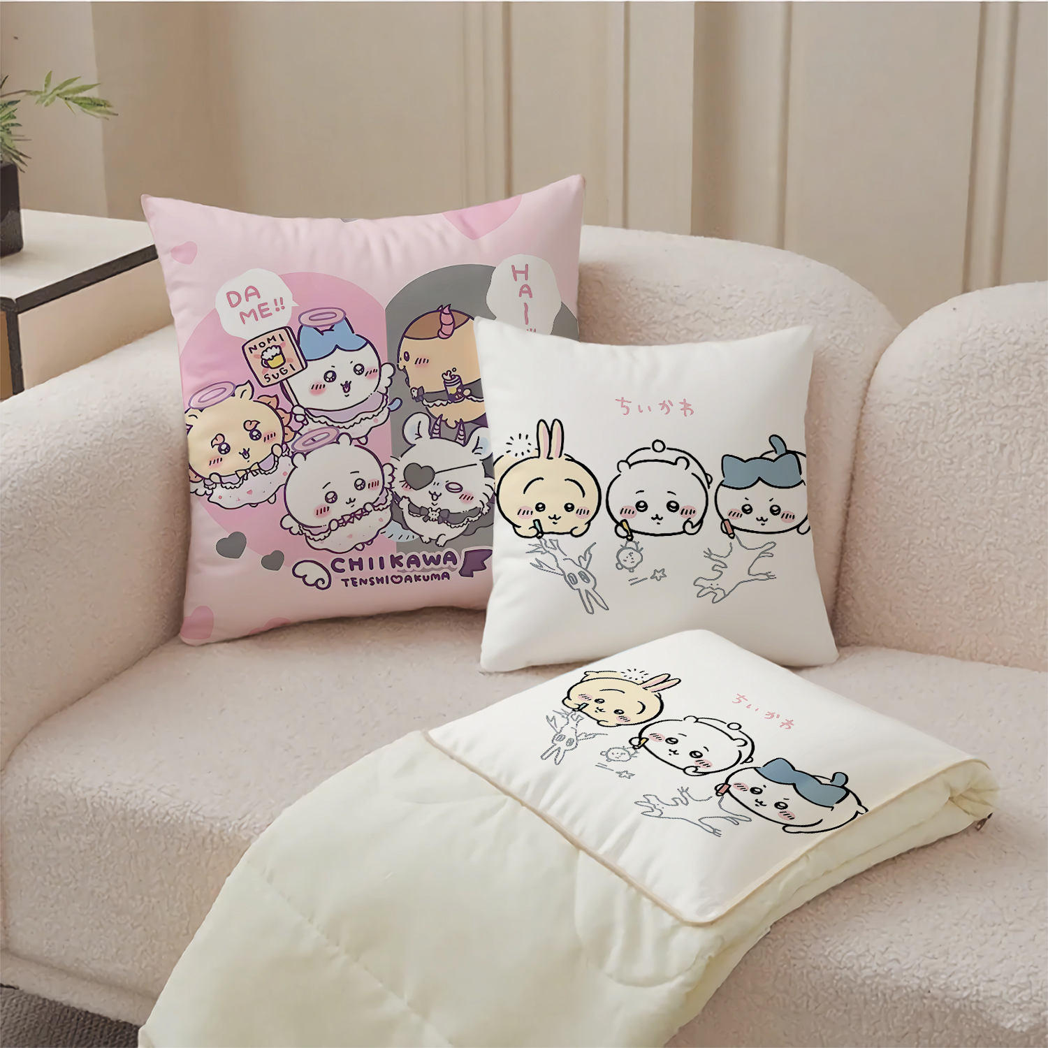 chiikawa抱枕被两用多功能汽车空调被办公室午睡枕头被宿舍被子
