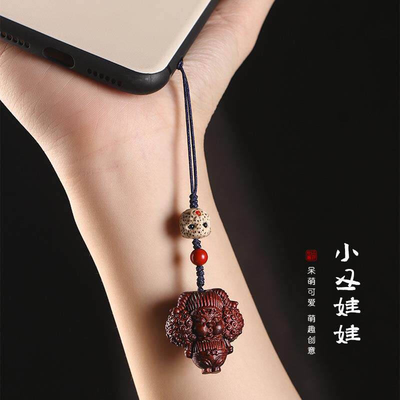紫檀/绿檀/芭比檀香木趣味搞怪丑娃娃少女系列创意手机链/包包饰